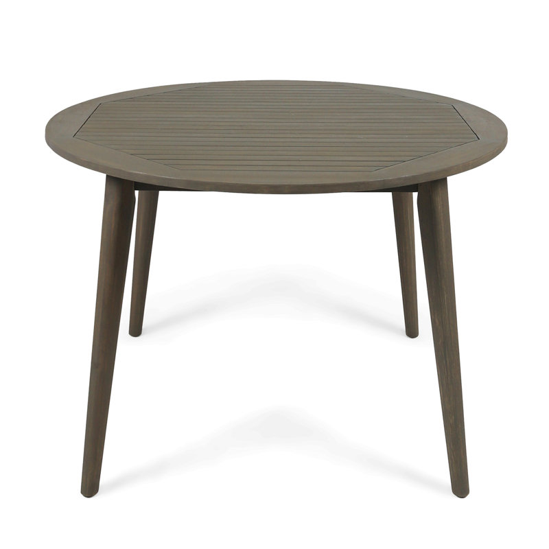 Acacia Wood Dining Table For Backyard Space, Gray