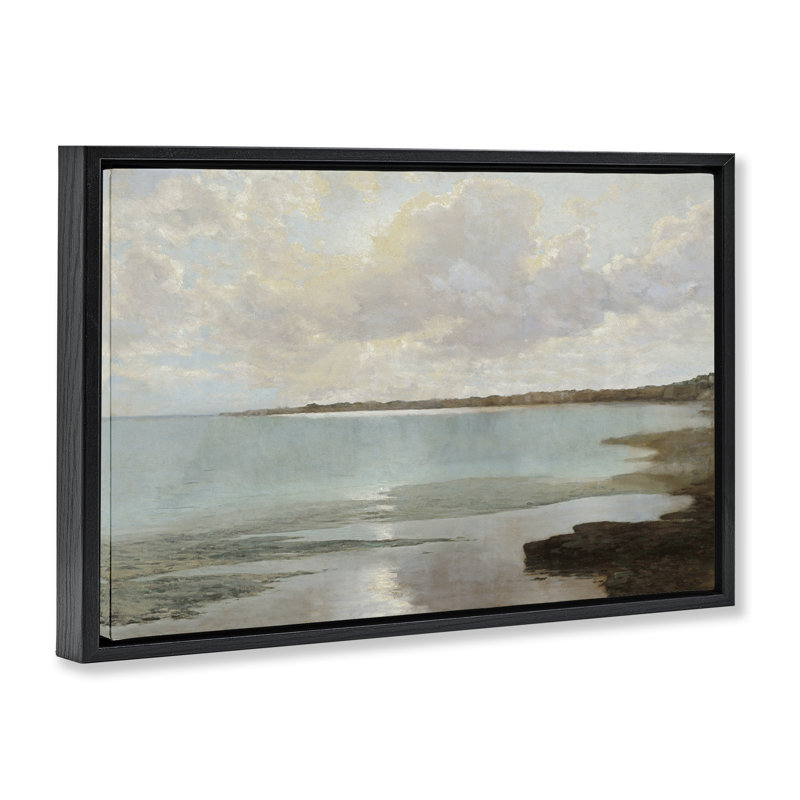 Cadre flottant At The Shore Horizon, conception de Christy McKee, Cadre flottant noir de jais, H 21 po x l 31 po