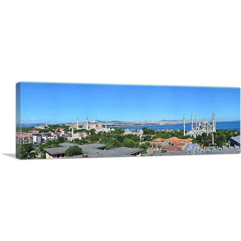 «Istanbul Turquie Skyline», reproduction de photo sur toile tendue, H 16 po x l 48 po x 1,5 po