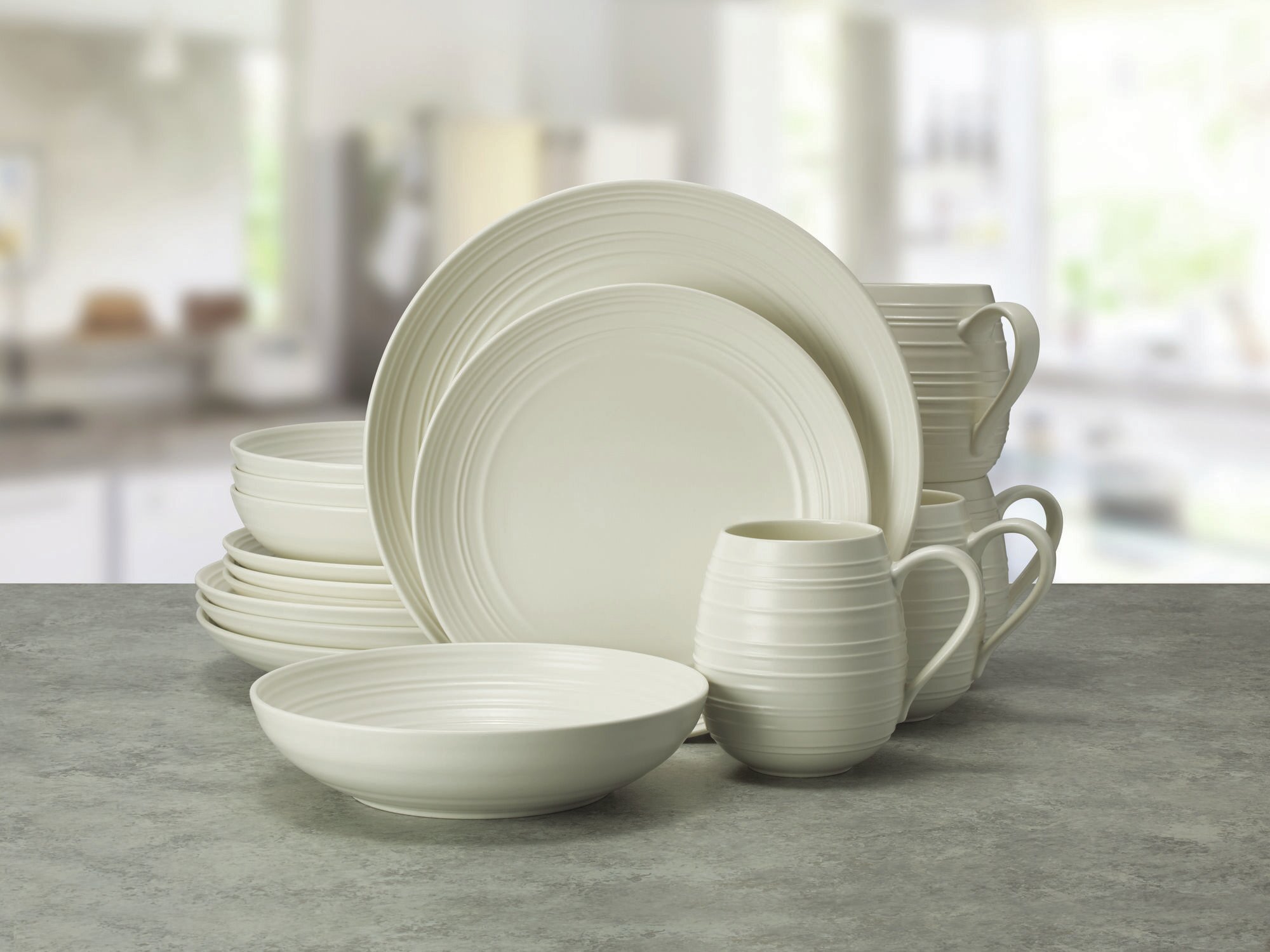 Mikasa Swirl Coupe 16-Piece Dinnerware Set, Service for 4 & Reviews ...