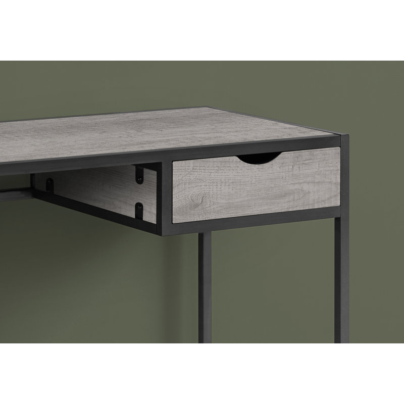 Bureau d'ordinateur, bureau personnel, ordinateur portable, tiroir de rangement, L 42 po, travail, stratifié, métal, contemporain, moderne