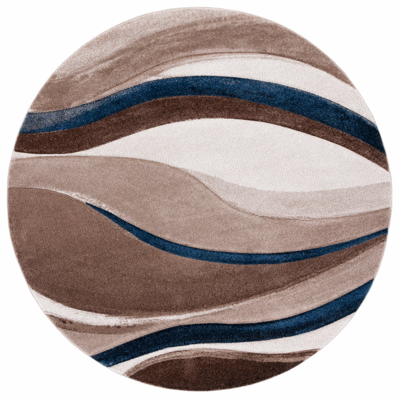 Dubberly Abstract Area Rug, Round 8'