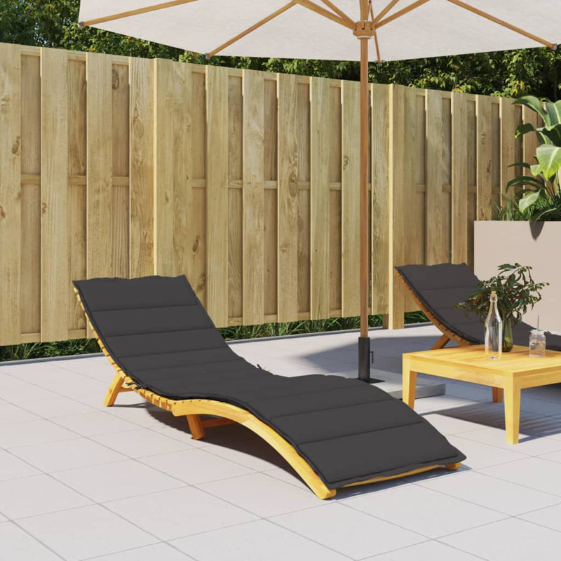 Outdoor Seat / Back Cushion, Black, 23.6" W x 78.7" D x 1.2" H