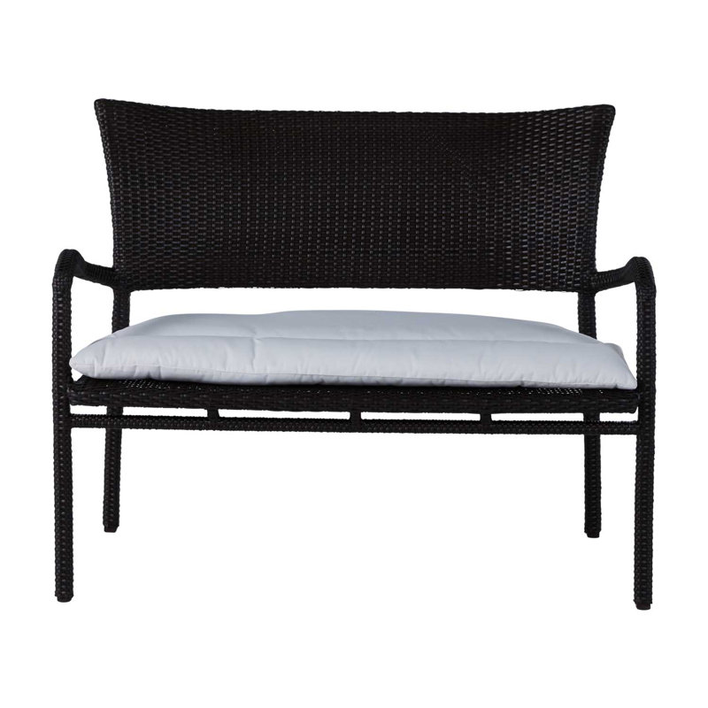 Skye Wicker Garden Bench, Skye #2 Black Walnut
