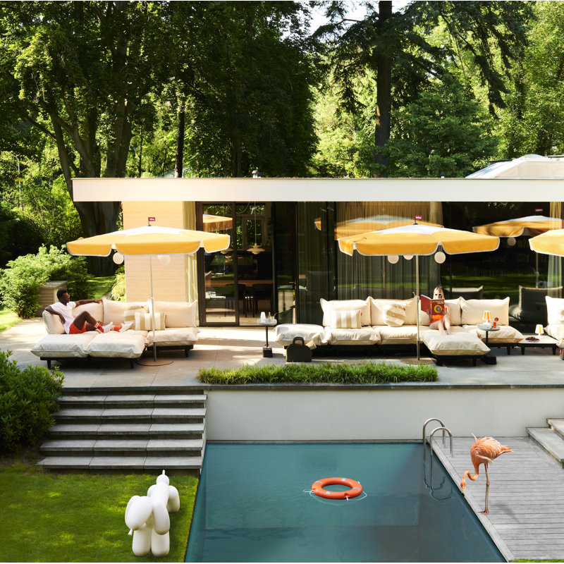 Paletti Outdoor Patio Modular Corner Seat, Olefin Sahara
