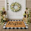 Ensemble de 2 tapis de paillasson en fibre de coco à 2 couches "He is Risen Welcome" avec tapis noir et blanc Buffalo