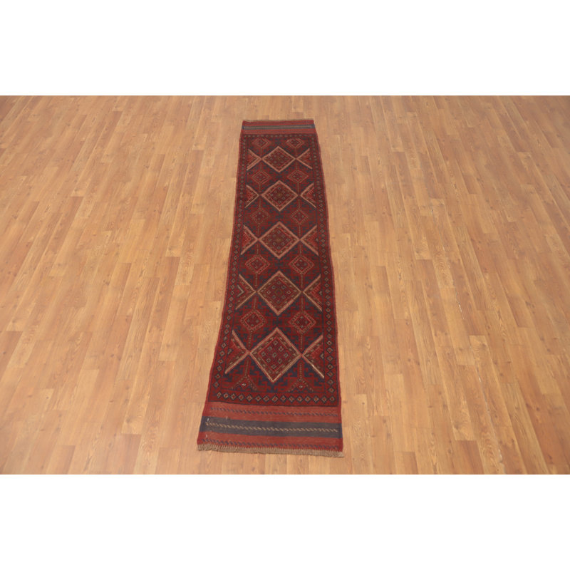 Geometric Traditional Afghan Runner Rug 2x8