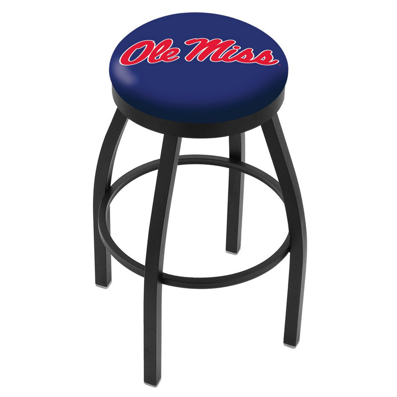 NCAA Swivel 25" Counter Stool, Black Wrinkle, University of Mississippi