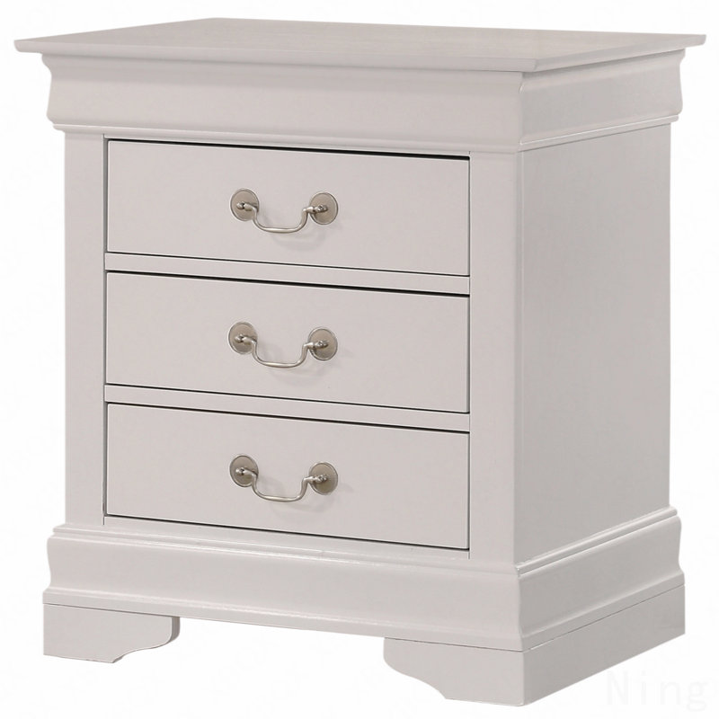 Charmante table de chevet traditionnelle blanche, Blanc