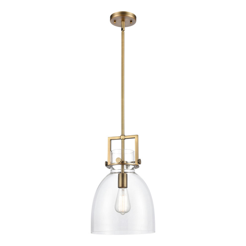 Luminaire suspendu à 1 tige Adae, Laiton brossé, H 11,75 po x l 10 po x P 10 po