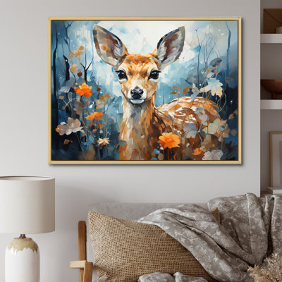 Deer Canvas Wall Art, Graceful Fawn Wildlife Print - Deer Graceful Fawn Collage I
