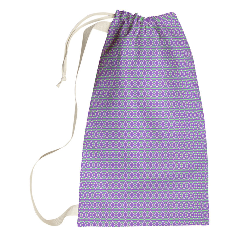 Leffel Laundry Bag with Handles, Small ( 64" H x 20" W x 1.5" D), Purple/Green