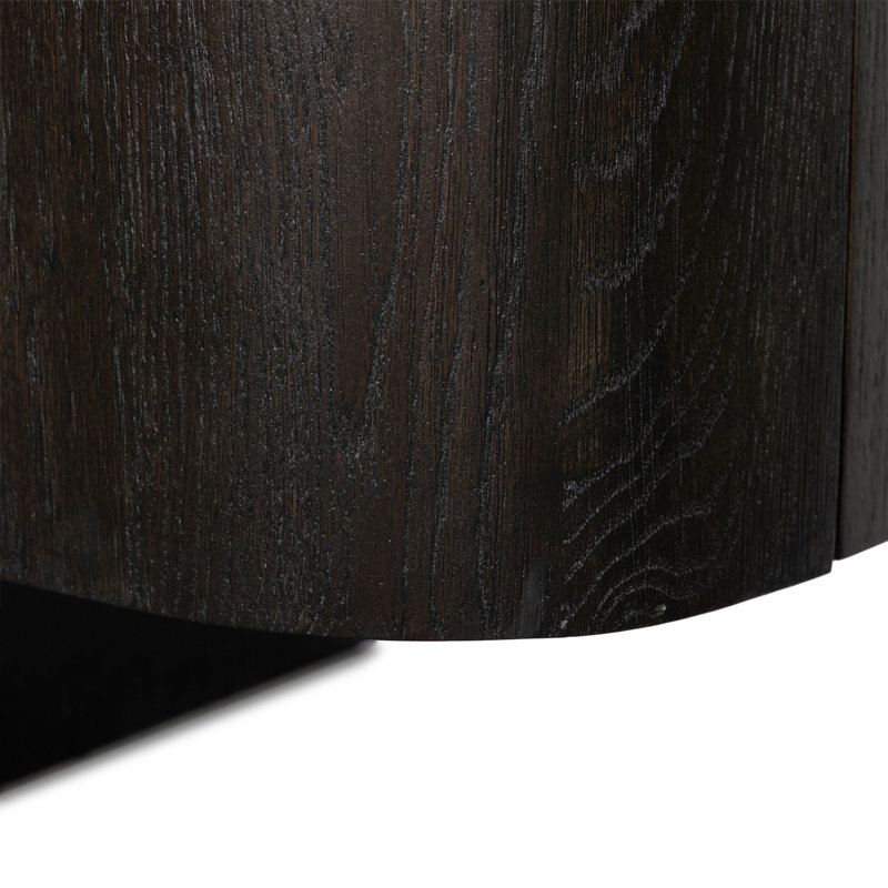 Elle Media Console-Tawny Oak Veneer, Worn Black Oak