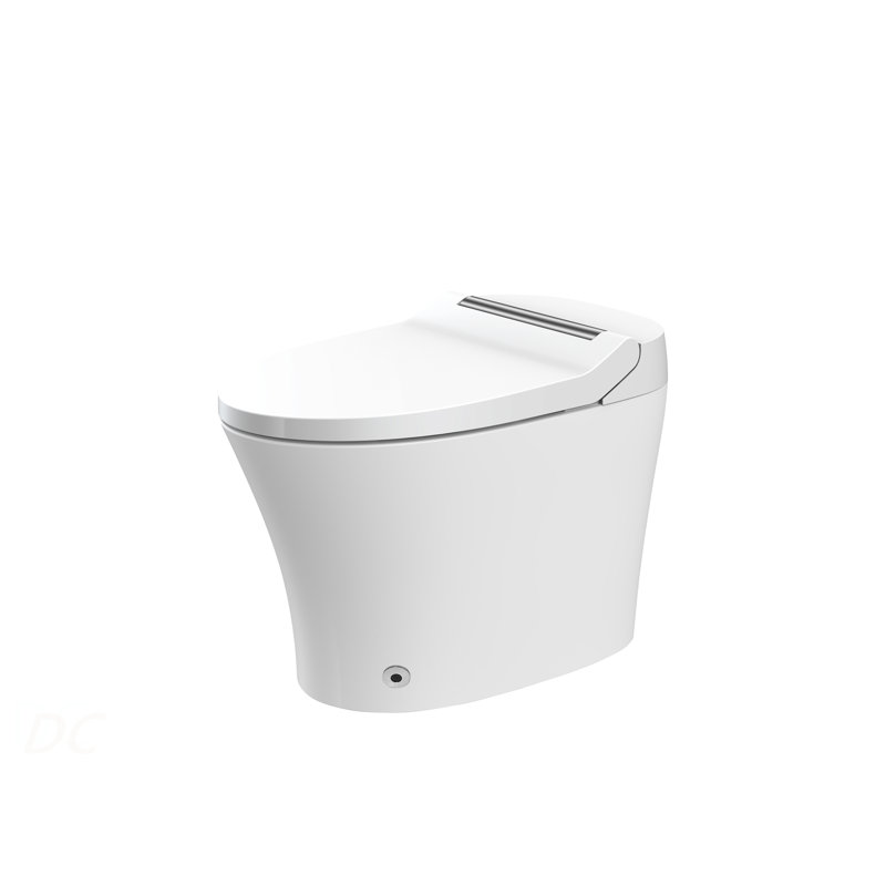 Smart toilet with Built-in Heated Seat, One Piece Elongated Modern Toilet with Adjustable Temp Heated Seat, Auto Flush,  Dual Flush Toilet 1/1.28 GPF, Foot sensor Flush, White Night Light,Knob Control