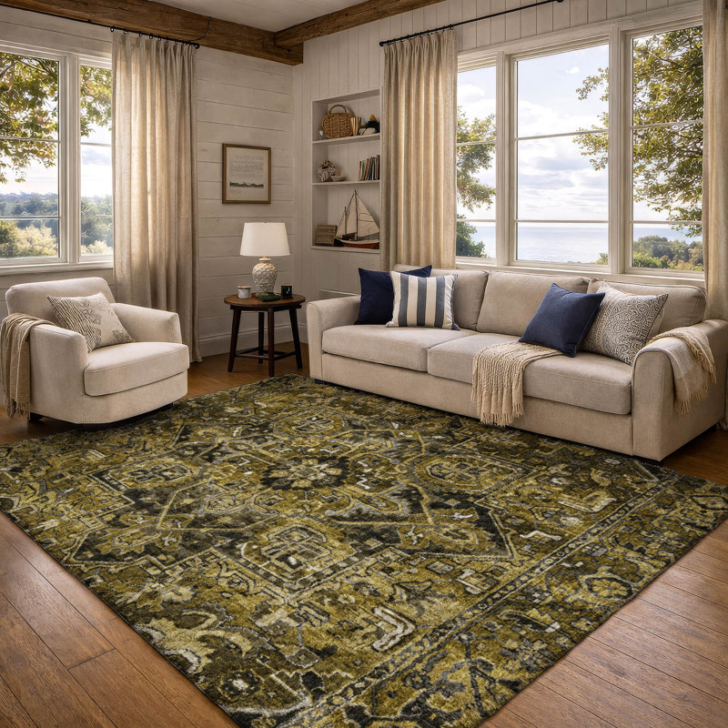 Tapis oriental à poils longs de qualité supérieure lavable à la machine ADS570, Brown, 3' x 5'