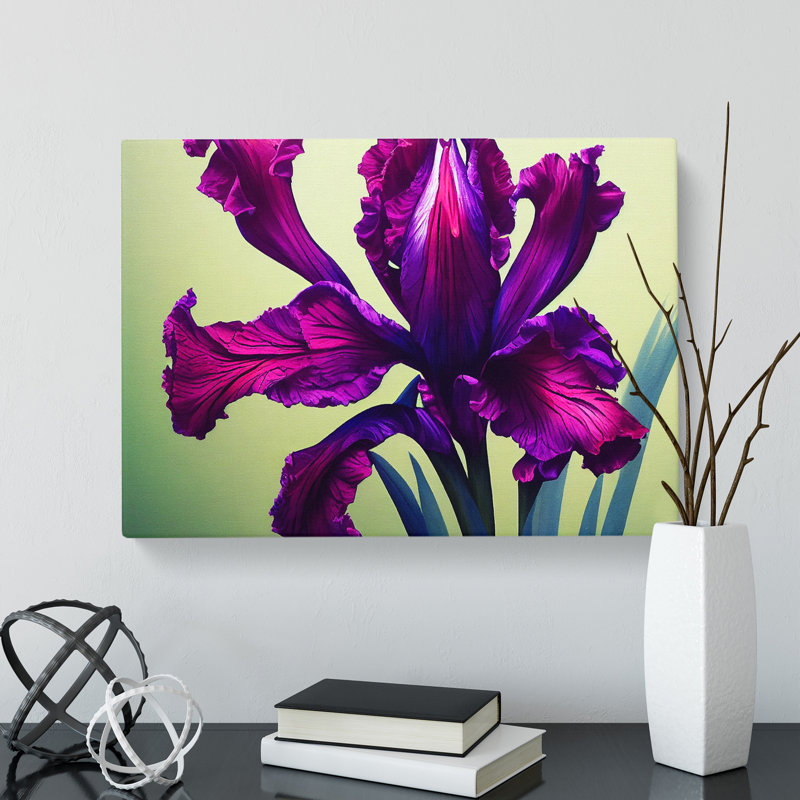 Classic Iris Flowers - Wrapped Canvas, 40cm H x 60cm W x 3cm D