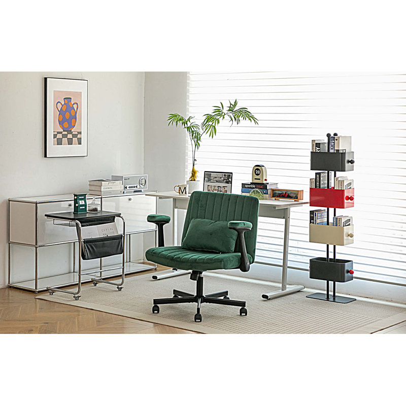 Modern Armrest Office Chair, Computer Desk Chair with Wheels, Green