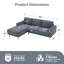 Canapé modulaire rembourré 2 pièces en L 84 po 2 pièces-1673355190