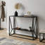 Console en verre noir et métal de 107 cm (42 po) avec tablette