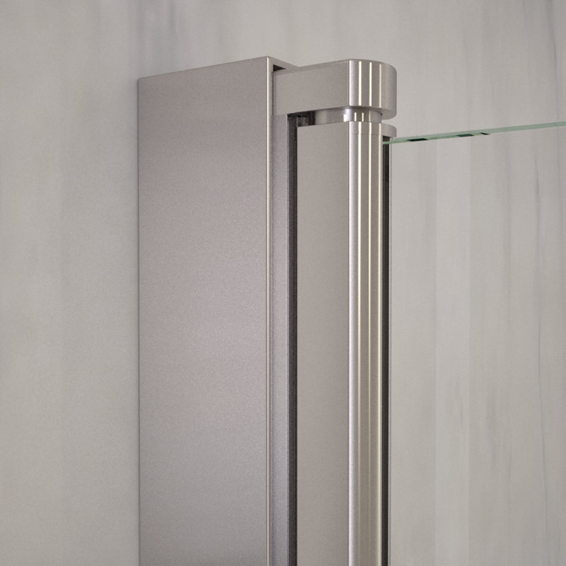 Flora 42" W X 55" H Frameless Bi-Fold Folding Tub Door With Clear Glass, Brushed Nickel