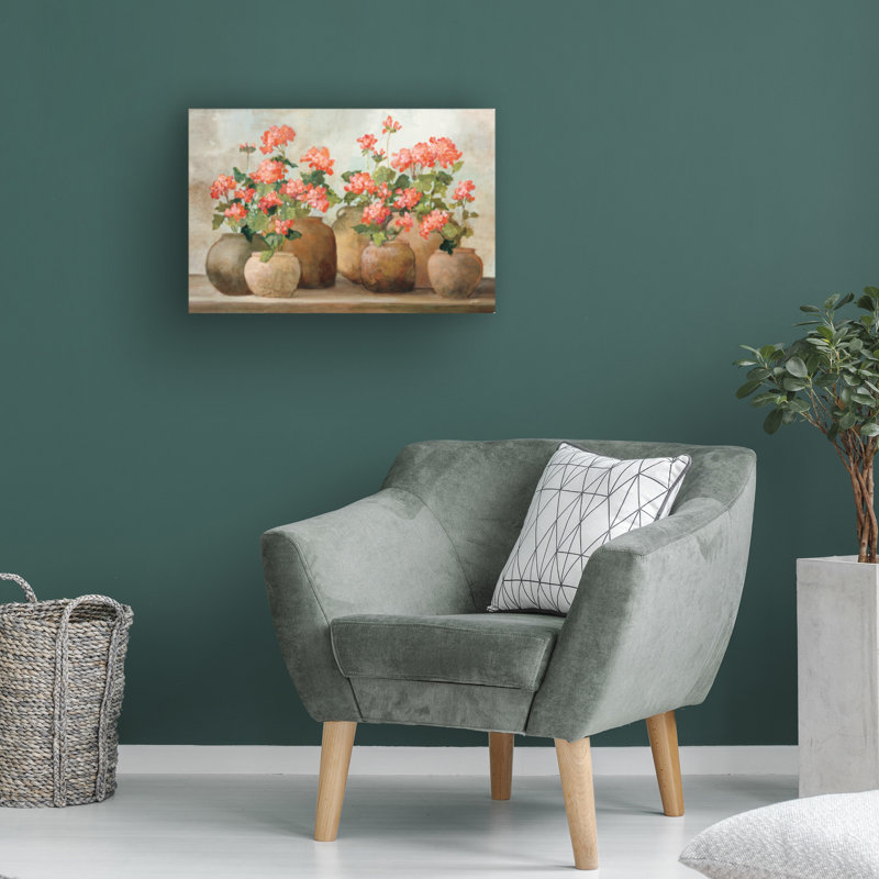 Art sur toile, "Bali" par Julia Purinton Cottage Geraniums, H 12 po x l 19 po