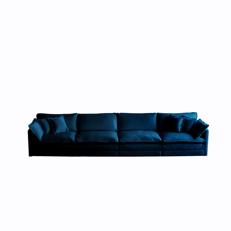 Free Combination Modular Sofa Free, Blue, 33" H x 146.5" W x 35" D