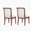 Ensemble de 2 chaises de salle à manger rembourrées à finition noyer - Élégantes chaises d'appoint traditionnelles en tissu avec lignes courbes-2060261999