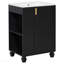 Meuble-lavabo 24 po avec lavabo, armoire de salle de bain avec tablette de porte, rangement latéral ouvert, structure en bois massif, porte à fermeture douce, noir-105754175