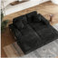 Canapé-lit convertible, tissu velours côtelé, canapé-lit moelleux moderne, fauteuil-lit double surdimensionné, noir