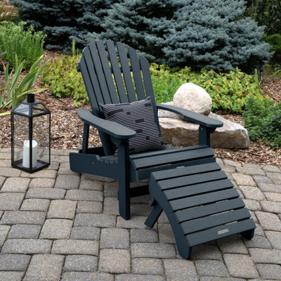 Anette Outdoor Adirondack Chair With Ottoman