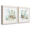Blue Opulence I - ensemble de 2 peintures encadrées-127192421-127192422