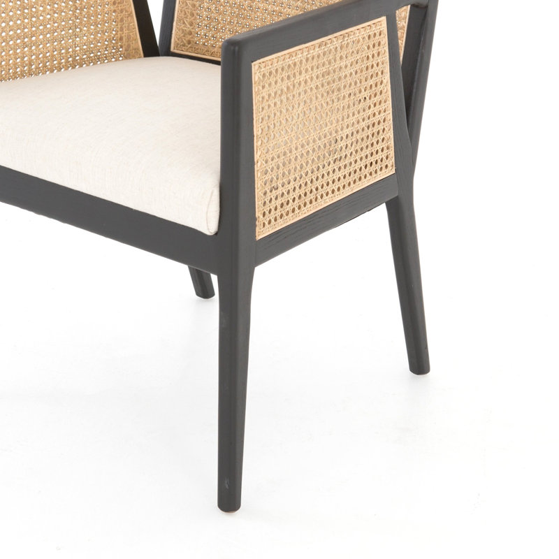Antonia Savile Flax Dining Arm Chair, Light Natural