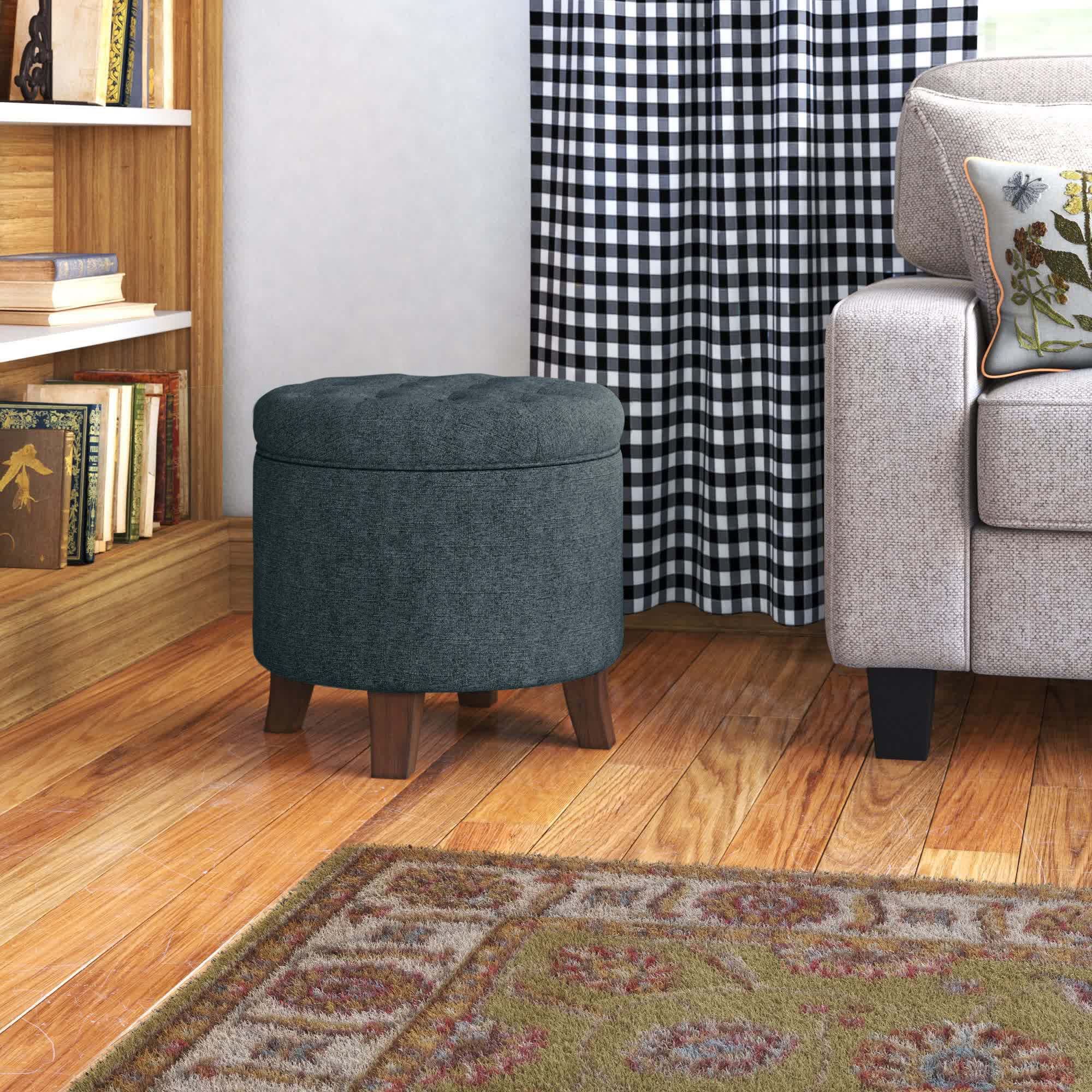 Upholstered Round Storage Ottoman