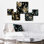 Midnight Charm Gold And Black II - Abstract Wall Art Set Of 5