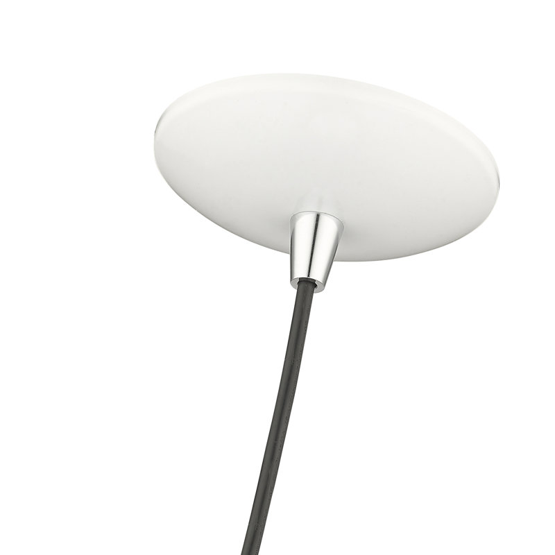 Luminaire suspendu conique à 1 lumière Drewie, Blanc brillant