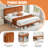 Heavy Duty Metal Platform Bed Frame with Headboard, No Box Spring Needed, Sturdy Steel Slat Support-1059204968-1052908566