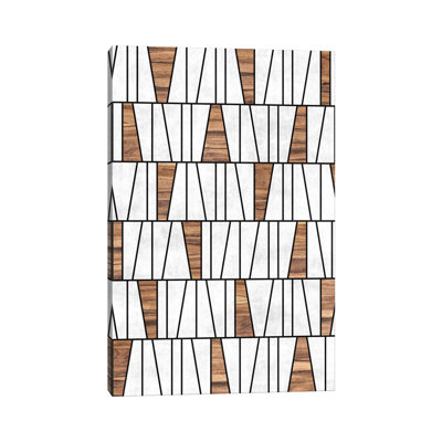 Motif Mid-Century moderne n ° 4 - Béton et bois par Zoltan Ratko - Toile tendue, estampe numérique sur toile tendue