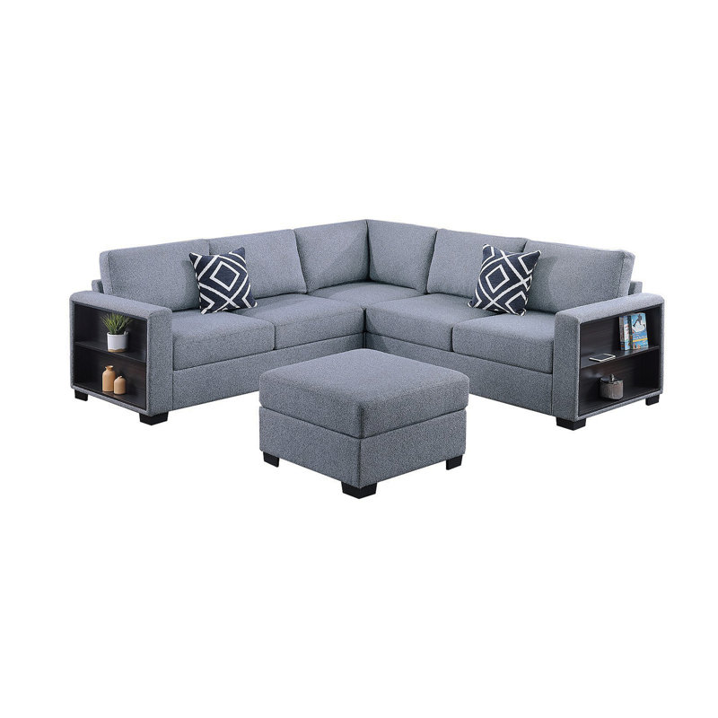 Ensemble de canapé modulaire contemporain 4 pièces, Boucle gris