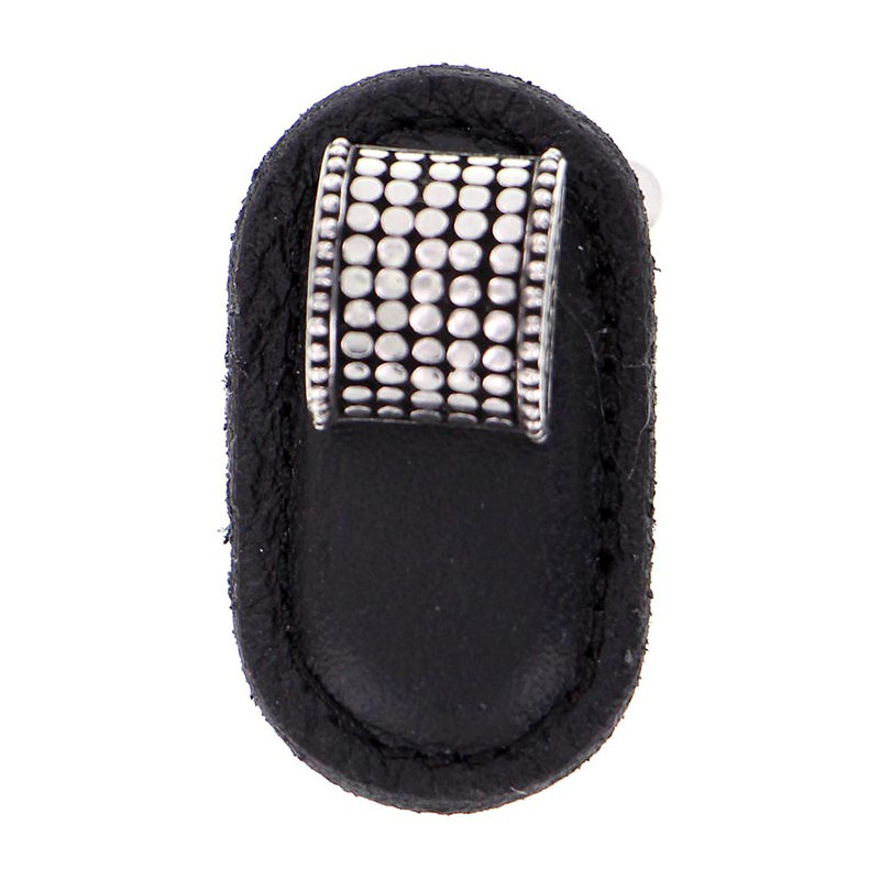 Tiziano Rectangular Knob, Black, Vintage Pewter