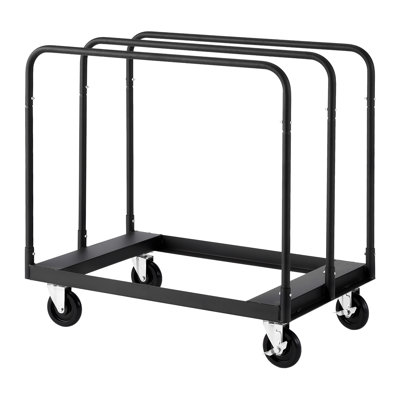 Drywall Cart Dolly, 1800 lbs Load Capacity, Steel Panel Truck Cart with 5 inch Swivel Casters, Lumber Drywall Dolly with with Tie-Down Strap  3 Side