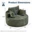 2 pièces - Fauteuil demi-tonneau en velours côtelé 49 po, chaise longue surdimensionnée à compression, aucun assemblage requis-629910757