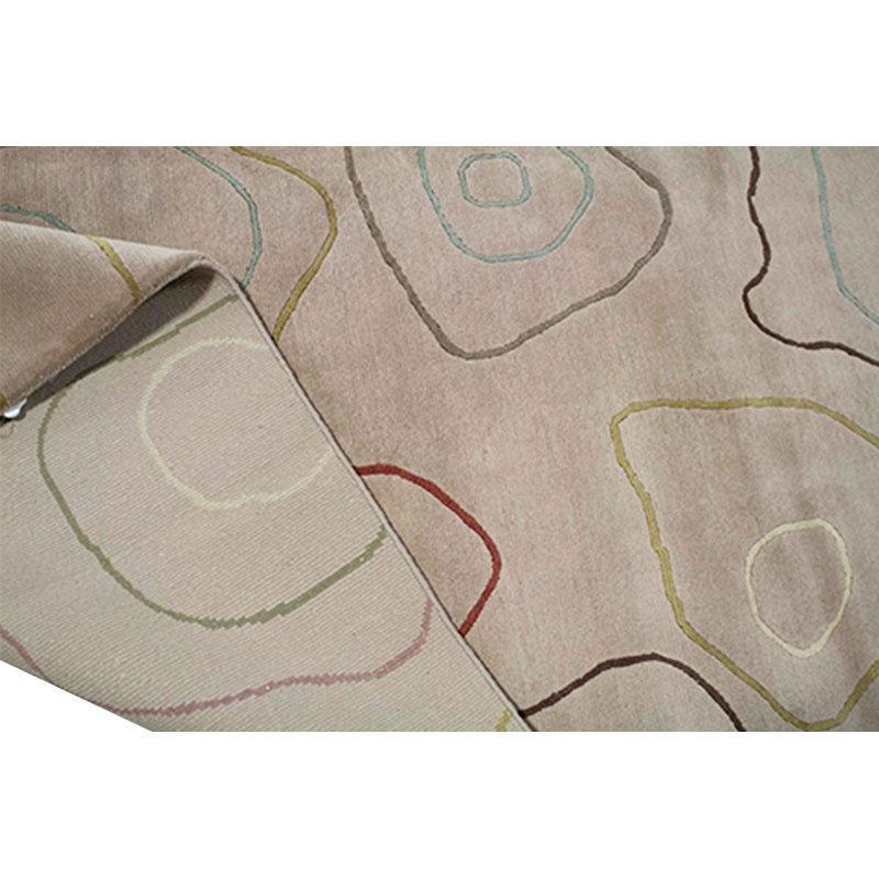 Tapis beige foncé de haute qualité noué à la main