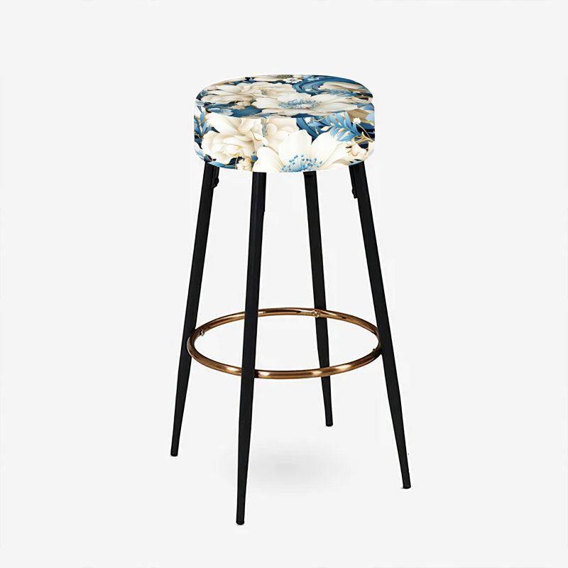 Elodea - Ensemble de 2 tabourets de bar à imprimé, Motif cachemire brise de bord de mer III