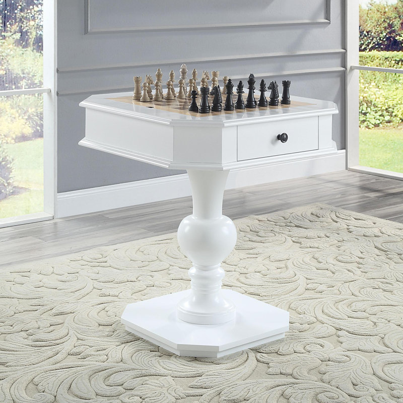 Table de jeu à finition blanche