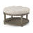 Maven Lane Mesa Round Upholstered Coffee Table In Aged Grey With Grey Fabric-114768760