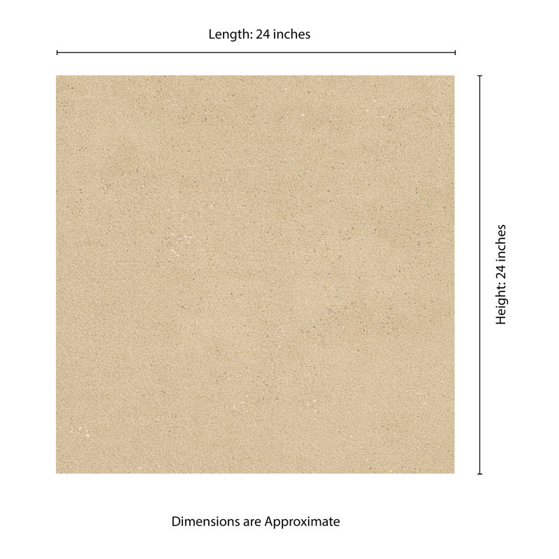Brevona Bisque 24 in. x 24 in. Matte Porcelain Concrete Look Floor and Wall Tile, Bisque