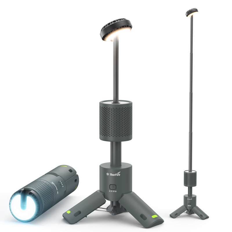 Lumières de camping télescopiques et pliables gris, Beige