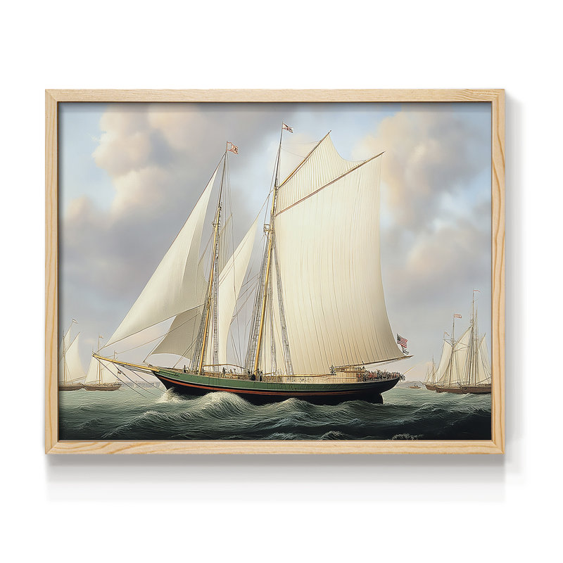 Série nautique - XCVI - Impression encadrée - Restickable, H 8 po x l 10 po, Naturel