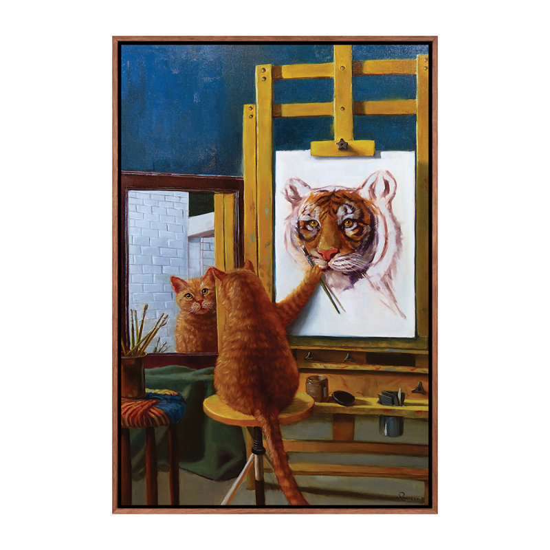 Norman Catwell, art encadré, H 40 po x l 26 po x P 1,5 po, Toile classique avec cadre brun