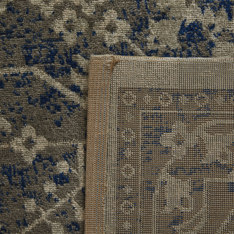 Patina Gray and Blue Oriental 3' x 5' Area Rug